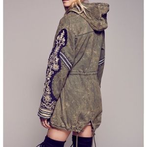 Free People Golden Quills Military Parka